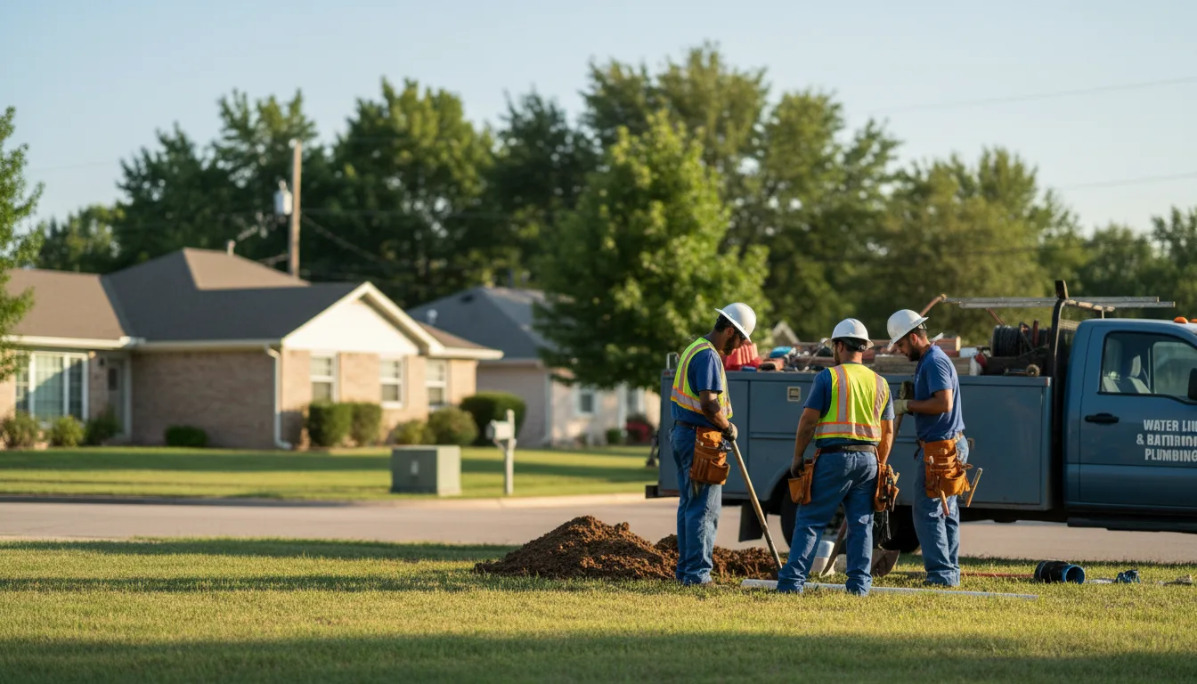 Residential water line and bathroom plumbing service in Wetmore, KS